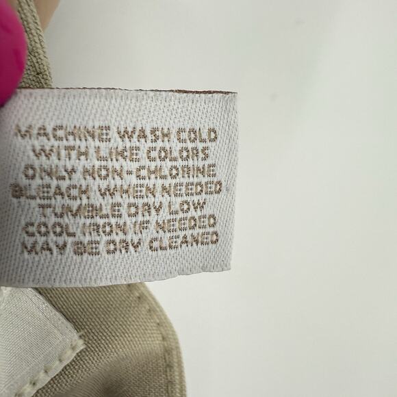 Chicos 1.5 Flat Front Dress Pants size Medium Tan 29" inseam Taper Leg - Picture 6 of 8